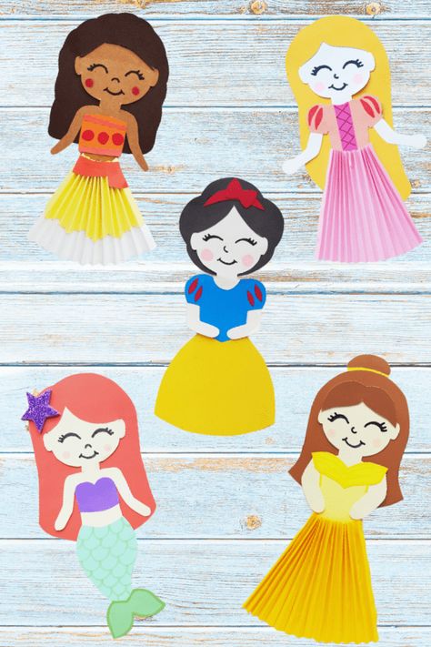 Princess Paper Craft, Easy Princess Crafts, Princess Arts And Crafts, Princess Crafts For Kids, Elementary Crafts, Disney Princess Crafts, Quick Kids Crafts, Rocket Craft, Disney Paper Dolls