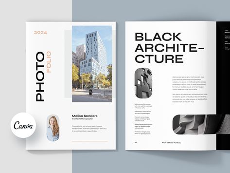 Portfolio Template Architecture, Portfolio Creative Design, Booklet Inspiration, Canva Portfolio, Portfolio D'architecture, Template Editing, Portfolio Creative, Portfolio Booklet, Graphic Design Tools