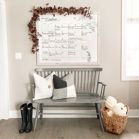 Big White Board, White Board Calendar, Nina Williams, Home Command Center, Mudroom Entryway, Mudroom Laundry Room, Welcome To My House, Bench Ideas, Bedroom Wall Colors