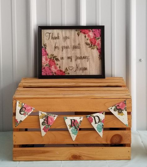 Grad party wood crate card box. Retirement Card Box Ideas, Card Box Ideas Graduation, Grad Boxes, Graduation Party Card Box Ideas Diy, Diy Grad Card Box Ideas, Graduation Card Holder Ideas, Card Basket Ideas Graduation, Graduation Card Box Ideas Diy, Diy Graduation Card Box Ideas