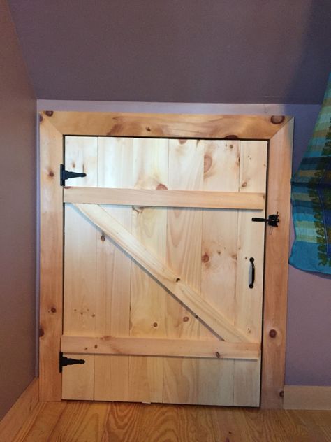 Attic Doors Ideas, Diy Crawl Space Door, Crawl Space Door Ideas, Attic Door Ideas, Crawlspace Doors, Crawl Space Access Door, Stair Door, Crawl Space Door, Apartment Therapy Small Spaces