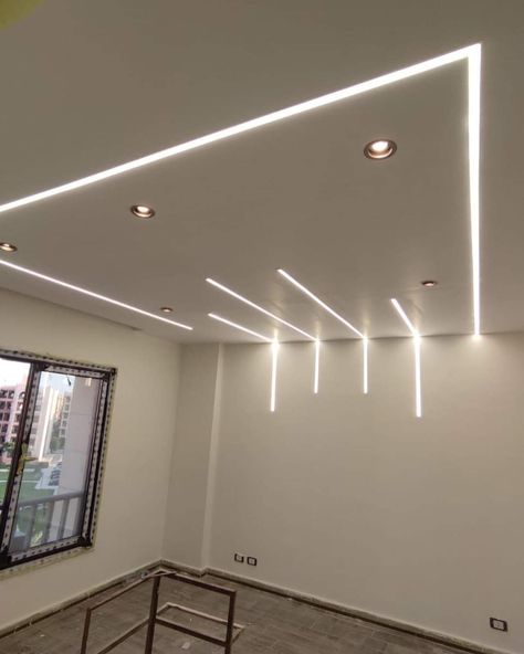 Profile Lite Ceiling Design, Led Profile Lighting Design Ceiling Bedroom, Bedroom Profile Light, Profile Ceiling Design, Ceiling Profile Light Design, Profile Light Ceiling Design For Living Room, False Ceiling With Profile Lights, Ceiling Design Bathroom, Profile Lighting Ceilings