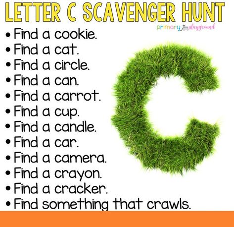 Letter C Scavenger Hunt #scavengerhunt #alphabetscavengerhunt #letterscavengerhunt #alphabetactivities #kindergarten Letter C Activities, Letter C Crafts, Preschool Letter, Abc Activities, Scavenger Hunt For Kids, Scavenger Hunts, Teaching Letters, Preschool Letters, Letter Activities