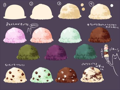 Ice Cream Painting, Ice Cream Illustration, Pelo Cafe, Food Art Painting, Ice Cream Art, Art Advice, Digital Art Beginner, Art Tools Drawing, Coloring Tutorial