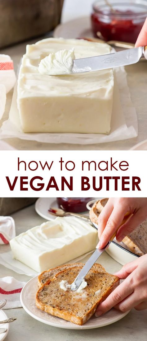 Vegan Replacements, Dairy Free Butter Recipe, Yogurt Diy, Homemade Vegan Butter, Loopy Whisk, Alpha Gal, Vegan Spread, Vegan Frosting, Butter Alternative