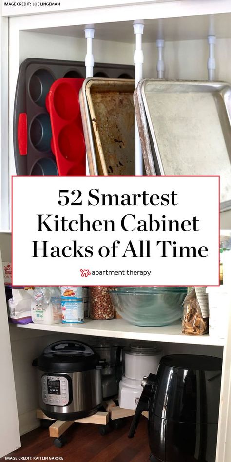 The best use of your particular space depends on tailoring your storage decisions to the ways that will best serve you and how you work in the kitchen. Here is some cabinet organization inspiration to get you started. Kitchen Cabinet Hacks, Cabinet Hacks, Kitchen Hack Decor, Cabinet Organization Ideas, Diy Kitchen Hacks, Kitchen Cabinet Organization Ideas, Kitchen Storage Hacks, Diy Organizer, Best Kitchen Cabinets