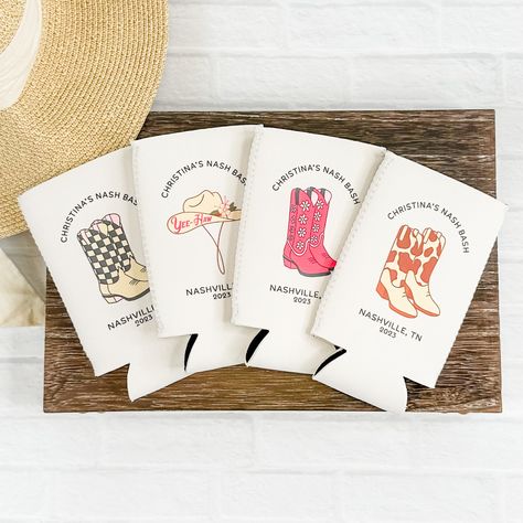 Nashville Bachelorette Gifts, Wild West Bachelorette Party, Bachelorette Nashville, Simplistic Aesthetic, Bachelorette Koozies, Country Bachelorette, Bachelorette Decor, Western Bachelorette, Country Vibe