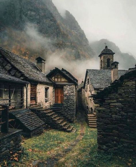 Ticino, Switzerland Ticino Switzerland, Quaint Village, Fantasy Places, Beautiful Villages, Pretty Places, Fantasy Landscape, Abandoned Places, Wonderful Places, Vacation Trips