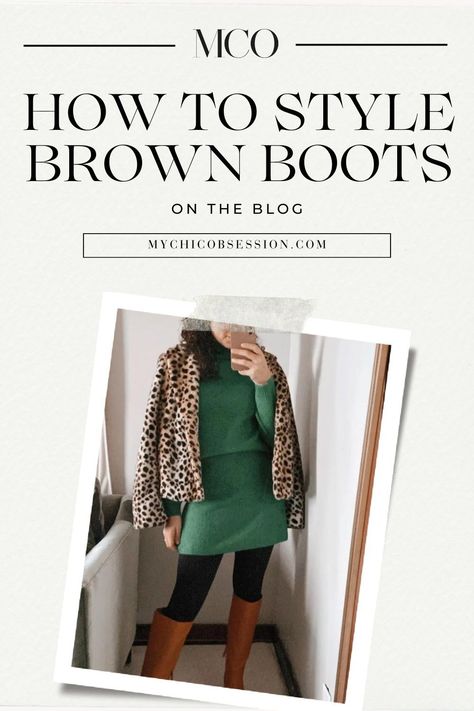 Here's how to wear brown boots with black leggings - including boots and leggings outfit ideas for the fall and winter. Brown Boots With Black Tights, Black Leggings Brown Boots, Brown Square Toe Boots, Brown Boots Fashion, Leggings Outfit Ideas, Outfit Ideas Everyday, Black Leggings Outfit, Boots And Leggings, Tall Brown Boots