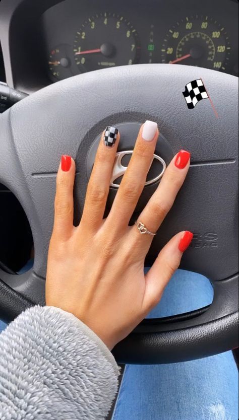 White Checkered Nails, Nascar Nails, Racing Nails, Nails July, Rodeo Nails, Cowboy Nails, Checkered Nails, Flag Nails, Usa Nails