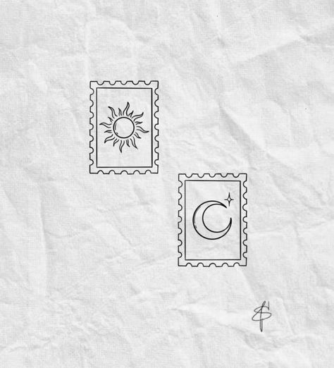 Summer Solstice Tattoo, Sun And Moon Separate Tattoo, Matching Celestial Tattoos, To The Moon, Sun And Moon Tattoo Matching Couple, Matching Tattoos Sun And Moon, Sun Stamp Tattoo, Sun And Moon Couple Tattoo, Simple Moon Tattoos