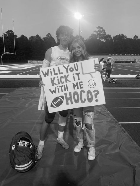 Hoco Poster Ideas Country, Sports Hoco Proposals, Hoco Proposals Ideas Cheerleader And Football, Flag Football Hoco Proposal, Hoco Proposal With Flowers, Asking A Guy To Homecoming, Hoco Signs For Guys Football, Hoco Signs Football, Hoco Signs Volleyball