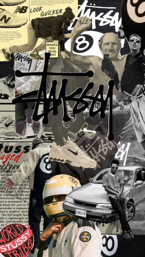 Cool Wallpaper Iphone Vintage, Stussy Wallpaper, Streetwear Wallpaper, Stussy Vintage, Just Do It Wallpapers, Album Cover Wallpaper Collage, Iphone Wallpaper For Guys, Iphone Dynamic Wallpaper, Sassy Wallpaper