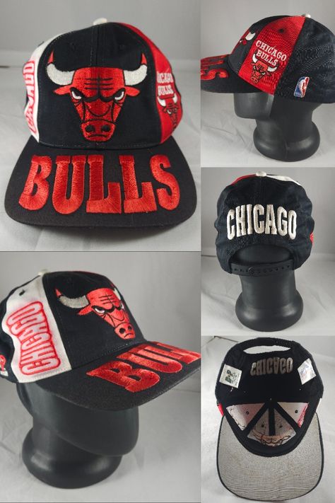 Step back in time with this iconic Chicago Bulls snapback hat! Featuring a bold bull logo, this hat is a must-have for any basketball fan or collector. Perfect for completing your 90s sports collection. #chicagobulls #nba #vintage #snapback #90sfashion #basketball #sports #collectible #mensfashion Nba Caps, Ferrari Vintage, Chicago Bulls Snapback Hat, Chicago Bulls Hat, Vintage Chicago Bulls, Williams F1, 90s Sports, Vintage Snapback, Ferrari Racing