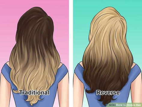 How to Ombre Hair (with Pictures) - wikiHow How To Ombre Hair, Ombre Hair Technique, How To Ombre Your Hair, How To Ombre, Ombre Hair At Home, Ombre Hair Tutorial, Reverse Ombre Hair, Diy Ombre Hair, Dark Ombre Hair