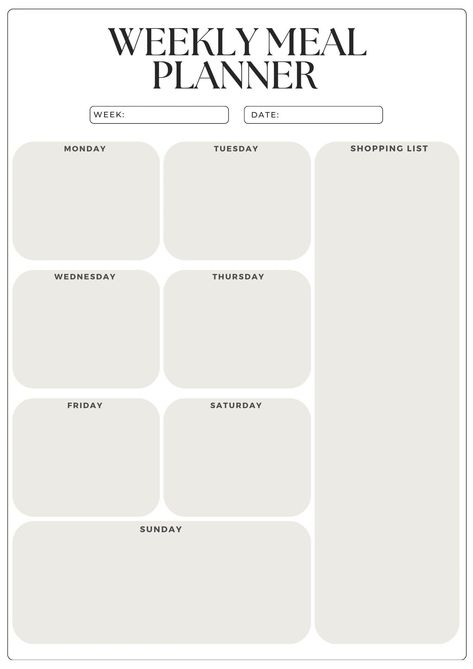 "Elevate your meal planning with our Minimal Aesthetic Weekly Meal Planner - a stylish and functional digital download. This printable template is designed to help you stay organized, reduce food waste, and achieve your health and nutrition goals.  Key Features: - Clean and minimal design - Easy-to-use digital format - Weekly meal planning - Shopping list section Whether you're a busy professional, a parent managing family meals, or simply someone who values an organized kitchen, our Minimal Aes Month Workout, Green Color Schemes, Minimal Aesthetic, Planner Templates, Weekly Meal Planner, Weekly Workout, Fitness Planner, Planner Organization, Grocery List