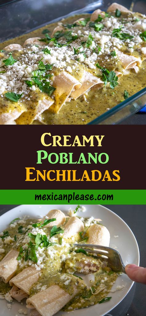 Poblano Recipes Healthy, 12 Tomatoes Poblano Sour Cream Enchiladas, Green Poblano Sauce, Roasted Poblano Enchilada Sauce, Poblano Pepper Enchilada Sauce, Poblano And Chicken Recipes, Poblano Sweet Potato, Roasted Poblano Chicken Enchiladas, Poblano Sauce Enchiladas