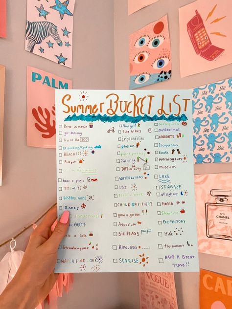 Vsco Bucket List, Preppy List Ideas On Paper, Preppy Journaling Ideas, Preppy Bucket List, Preppy Summer Activities, Preppy Summer Things To Do, Summer Activities Aesthetic At Home, Preppy Summer Bucket List, Preppy Bullet Journal Ideas