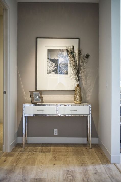 how-to-decorate-the-end-of-a-hallway-that-is-long-or-narrow-with-an-accent-table-decor-and-artwork-via-kcs-estates End Of Hallway Ideas, End Of Hallway Decor Ideas, End Of Hallway Decor, End Of Hallway, Hallway Decor Ideas, Hallway Table Decor, Accent Table Decor, Hallway Wall Decor, Hallway Decor