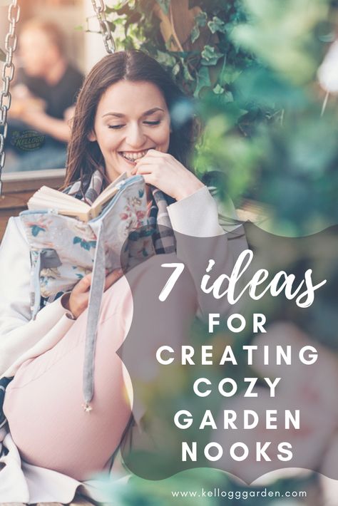 7 IDEAS FOR CREATING COZY GARDEN NOOKS  The perfect backyard is all about relaxing and chilling out, from napping in a shady spot to reading in a comfy cove, here are 7 ideas for creating your own cozy garden nook. Kids, look out — the grown-ups are taking over! #cozygarden #gardennook Cozy Garden Spaces, Mindfulness Garden, Garden Nook Ideas, Garden Nooks, Outdoor Reading Nooks, Common Garden Plants, Reading Garden, Garden 2023, Cozy Garden