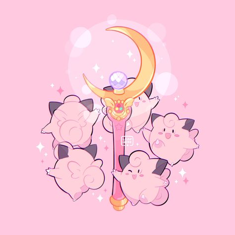 Clefairy Pokemon, Fairy Type Pokemon, Pokemon Backgrounds, Types Of Fairies, Kawaii Background, Pokemon Oc, Play Pokemon, Pokemon Images, Sailor Moon Character