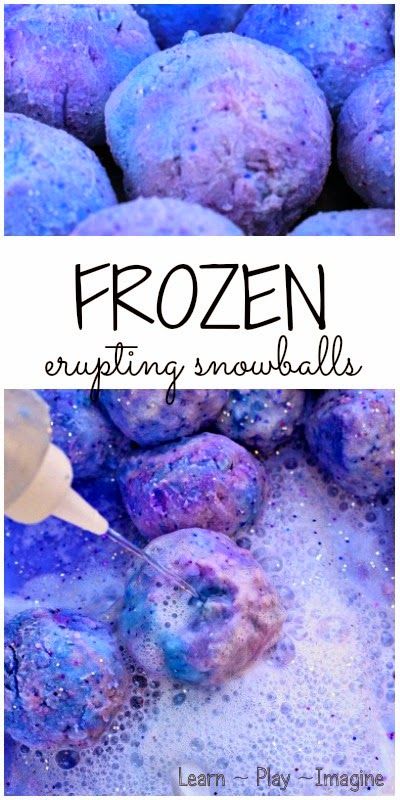 Frozen erupting snowballs Sensory Activities For School Age Kids, Frozen Sensory Play, Winter Kids Activities, Frozen Diy, Frozen Crafts, Winter Science, Winter Activities For Kids, Kitchen Fun, Idea Room