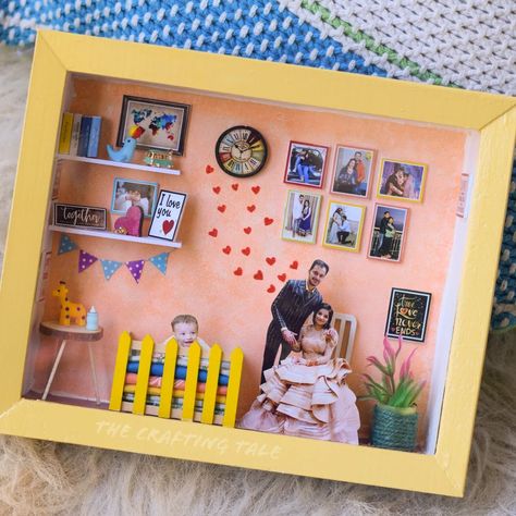 Anniversary gift, personalized gift, unique gift, gift for husband, gift for wife, gift for her, birthday gift, 3d frame Shadow Box Photo Frame, Box Photo Frame Ideas, 3d Shadow Box Ideas, Miniature Photo Frame, Memories Frame, 3d Photo Frame, Photo Frame Crafts, Photo Frame Decoration, Homemade Bows