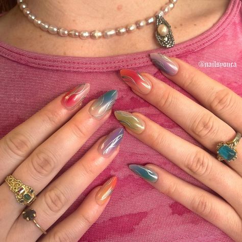 Coachella Nails, Italy Nails, Ephemeral Tattoo, Hippie Nails, Colorful Nail, New Nail Designs, Spring Nail Designs, Colorful Nails, Spring Styles