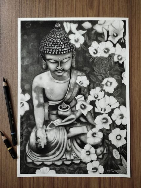 Charcoal drawing ✍️ - Kokuyo Camlin charcoal pencils on Brustro medium surface paper *DM for commissioned Drawing #drawing #sketch #instaart #instaartist #artgallery #sketching #pencilsketch #portraitdrawing #realisticdrawing #worldartistclub #explore #explorepage #kalakritipatna #mural #wallpainting #madhubanipainting #bihar #patna #commissionwork #commissioned #buddha #buddhaquotes #buddhadrawing #buddhapeace #buddhaart #buddhapainting #buddhateachings #buddhasilence Buddha Sketch Pencil, Buddha Pencil Sketch Art, Buddha Peace, Buddha Drawing, Buddha Artwork, Buddha Painting, Art Sketches Pencil, Charcoal Art, Female Art Painting