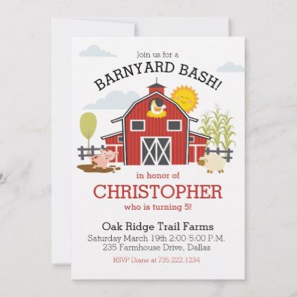 Barnyard 1st Birthday, Old Macdonald Birthday, Farm Birthday Party Invitations, Barnyard Bash, Party Tricks, Barnyard Birthday Party, Farm Birthday Invitation, Farm Theme Birthday, Old Macdonald