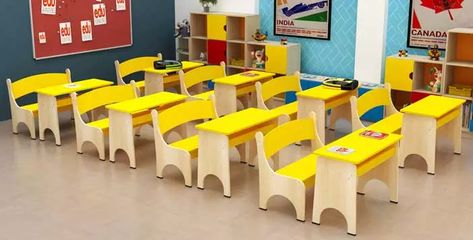 Preschool Seating Ideas, Preschool Furniture Classroom, Classrooms Designs, Kindergarten Classroom Furniture, Classroom Interior Design, Classroom Furniture Design, Waiting Room Design Reception Areas, School Furniture Design, Rainbow Preschool