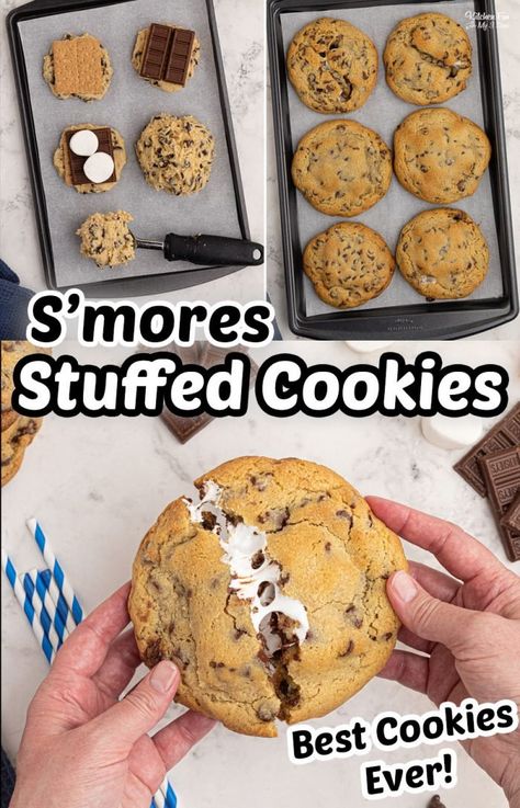 Cookies With Graham Crackers, Cookies Smores, Stuffed Cookies, Homemade Chocolate Chips, Best Cookies Ever, Homemade Chocolate Chip Cookies, Best Cookies, Hershey's Chocolate, Easy Baking Recipes Desserts