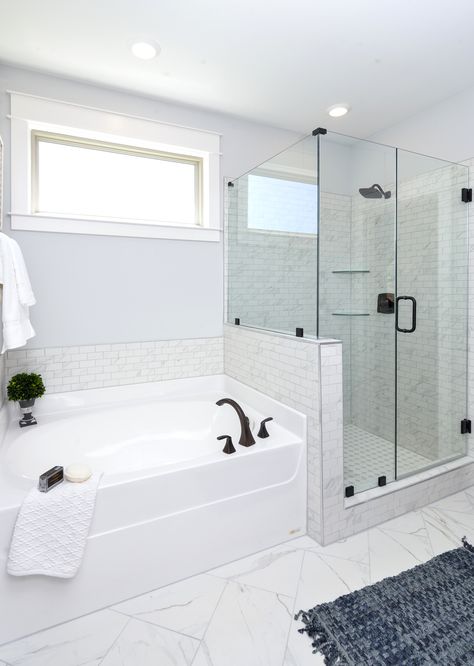 Bathtub And Shower Side By Side Master Bath, Shower Tub Separate Remodel, Shower Next To Bath Layout, Master Bath With Alcove Tub, Shower With Tub Next To It, Spa Tub And Shower Combo, Bathroom Remodel Tub And Shower Side By Side, Built In Tub And Shower Side By Side, Built In Tub Next To Shower Ideas