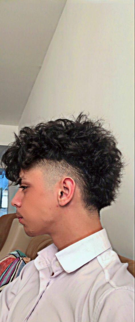 Curly Burst Fade Mullet, Curl Mullet, 3c Mullet, Afro Mullet, Masc Hairstyles, 3a Curly Hair, 3c Hair, Men Haircut Curly Hair, Mullet Haircut