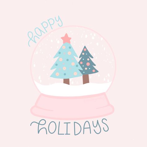 Simple Christmas Illustration Drawing, Cute Snow Globe Drawing, Snow Globe Doodle, Christmas Procreate Art, Christmas Procreate Ideas, Snowglobe Aesthetic, Xmas Illustration Design, Snowglobe Drawing, Snowglobe Illustration