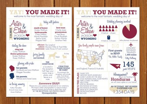 yay you made it wedding program infographic Wedding Program Ideas, Fun Wedding Programs, Wedding Infographic, Wedding Planning On A Budget, Info Graphic, Wedding Info, Program Ideas, Bridesmaids And Groomsmen, Wedding Program