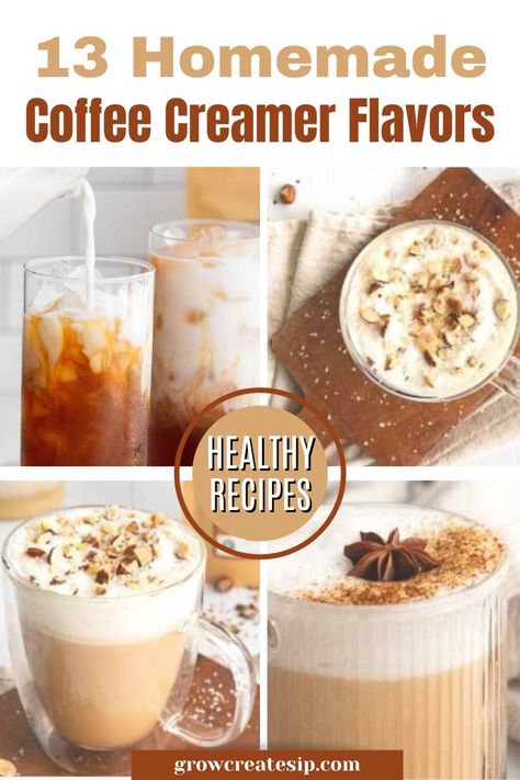 Coffee Creamer Homemade Healthy, Make Your Own Creamer, Healthy Homemade Coffee Creamer, Coffee Creamer Flavors, Flavored Coffee Creamer Recipes, Natural Coffee Creamer, Coffee Creamer Recipes, Homemade Coffee Creamer Recipe, Diy Coffee Creamer