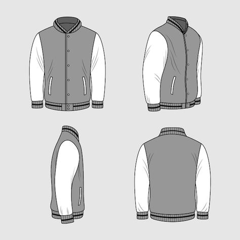 Hand drawn jacket outline illustration | Free Vector #Freepik #freevector #pack #drawing #fashion #illustration Senior Jackets Patches, Old School Jackets, Senior Jackets, Jacket Drawing, Clothes Illustration, Drawing Ideas List, Outline Illustration, Drawing Clothes, Vector Hand