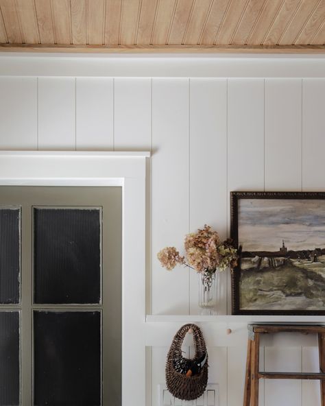 #ad | The full reveal is here, and I’m beyond thrilled with how our phase 1 breezeway transformation turned out! 🙌🏾 Thanks to @westlakeroyalbuildingproducts, we’ve created a space that’s not only stylish but also durable. From the Grove Collection Beadboard on the ceiling to the Nickel Gap Shiplap on the walls, every detail came together beautifully. Swipe to see how we brought our vision to life, and let me know what you think! Still to do: - [ ] Add storage (we need this space to have m... Nickel Gap Walls, Shiplap Breezeway, Breezeway Wall Ideas, Bead And Board Walls, Bead Board Full Wall, Younger And Groove Wall, Breezeway Paint Behr, Vertical Nickel Gap Wall, Full Wall Bead Board