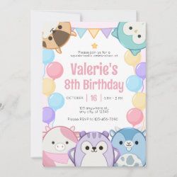 Squishmallows Adorable Birthday Party Invitation Squishmallow Birthday Party Ideas, Squishmallow Invitation, Squishmallow Birthday Party, Squishmallows Birthday, Unique Kids, 6th Birthday Parties, Birthday Invitations Kids, 6th Birthday, 8th Birthday