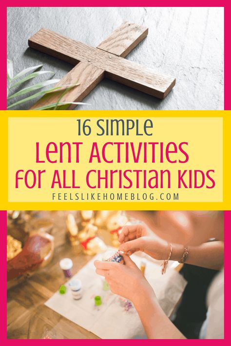 These simple faith based Lent activities and craft ideas will give families just the hints they need to honor Jesus during the Lenten season this year. Perfect for Catholic, Methodist, and Lutheran kids but really any Christians. Lent Crafts For Kids, Lent Crafts, Lent Kids, Lent Activities, Lenten Activities, Catholic Lent, Lent Prayers, Easter Lessons, Easter Sunday School