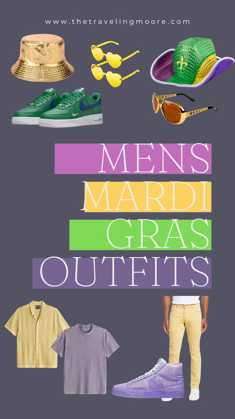 Mardi Gras Outfit Ideas for Men Mens Mardi Gras Outfit, Mardi Gras Outfits For Men, Mardi Gras Outfits Men, Cute Mardi Grad Outfits, Mardi Gras Jacket Diy, Men’s Mardi Gras Outfit, Mardi Grad, Boys Mardi Gras Shirt, Church Fundraisers