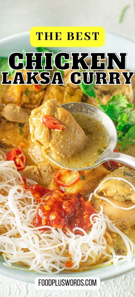 Chicken Laksa Recipe, Laksa Curry, Chicken Laksa, Laksa Recipe, Malaysian Curry, Curry Laksa, Health Fitness Food, 2024 Recipes, Spicy Dishes