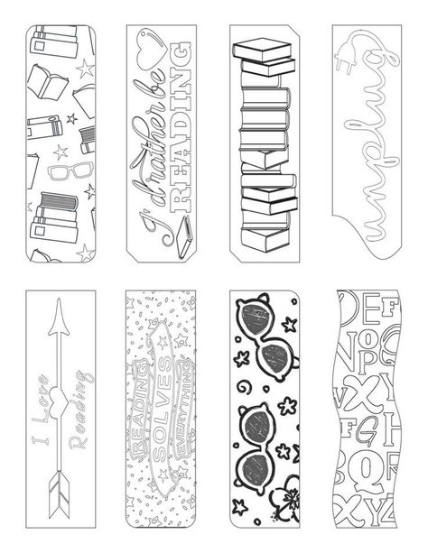 Bookmarks Free Printable, Printable Bookmarks To Color, Coloring Bookmarks Free, Bookmarks To Color, Free Printable Bookmarks, Handmade Bookmarks Diy, Penanda Buku, Idee Cricut, Creative Bookmarks