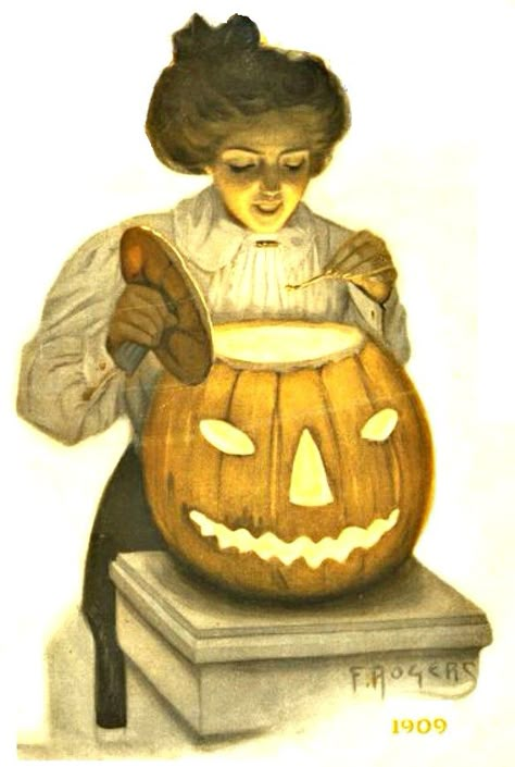 October Days, Vintage Halloween Cards, Deco Halloween, Vintage Halloween Art, Victorian Halloween, Vintage Halloween Images, Saturday Evening Post, Evening Post, Halloween Illustration