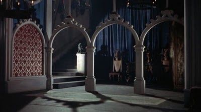 castle set from 1958 Horror of Dracula Scenic Design Sketch, Dracula 1958, Hammer Horror Films, Dracula Castle, Hammer Films, Set Design Theatre, Castles Interior, Happy October, Retro Horror