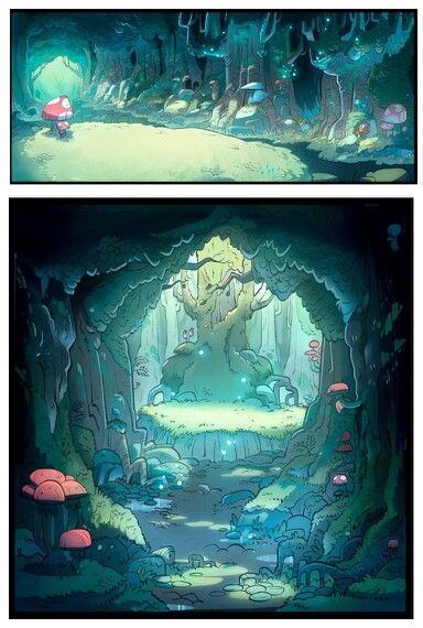 Gravity Falls Scenery Backgrounds, Background Design Concept Art, Gravity Falls Concept Art Backgrounds, Gravity Falls Illustration, Environment Design Illustration, Cave Background Concept Art, Cartoon Environment Concept Art, Concept Art Background Environment, Gravity Falls Concept Art