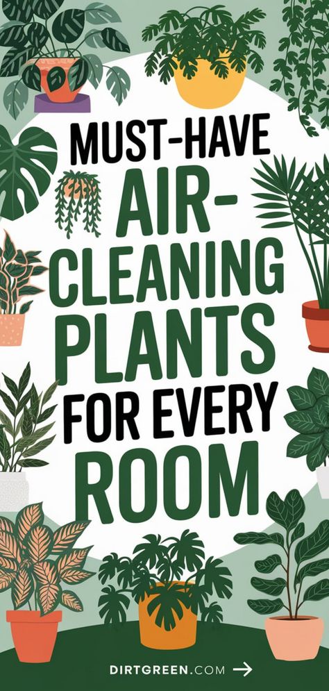 Discover must-have air-purifying plants for every room in your home! From bedrooms to kitchens, these plants reduce toxins and bring nature indoors. Whether you’re a beginner or a plant pro, these easy-care choices are ideal for creating a healthier, fresher living space. Learn which plants work best and how to keep them thriving. #AirPurifyingPlants #CleanAir #IndoorJungle #EcoHome #PlantDecor #HomeImprovement #GreenSpaces #WellnessJourney Plants That Help Clean The Air, Easiest House Plants To Keep Alive, Best Indoor Plants Air Purifier, Low Maintenance Indoor Plants, Low Light House Plants, Air Cleaning Plants, Easy Care Houseplants, Air Purifying House Plants, Home Air Purifier