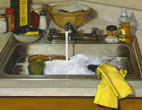 Kitchen Sink Painting, Kitchen Sink Drawing, Sink Painting, Sink Drawing, Art Igcse, Kitchen Still Life, Florence Academy Of Art, Scene Drawing, J Smith