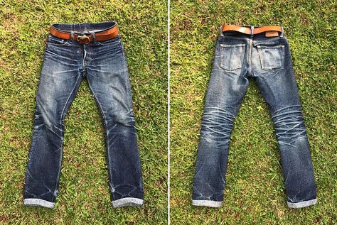 Pure Blue Japan XX-18oz.-013 (15 months, 2 Washes) - Fade of the Day Japan History, Denim Wear, Guess Men, Recent News, Ripped Jean, Vintage Denim, Blue Jeans, Denim Jeans, The Day